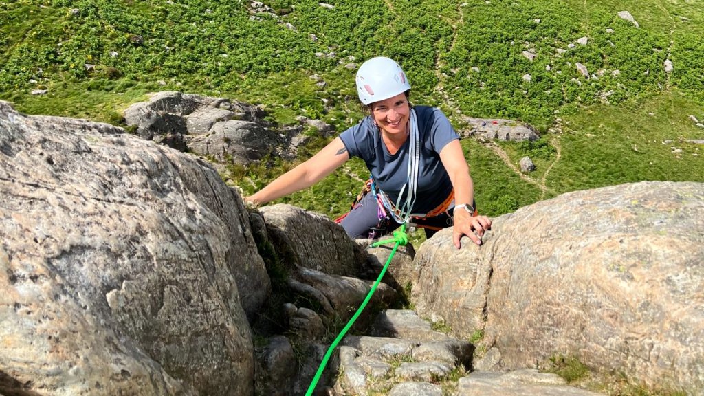 Mia climbing, Tryfan Bach 2022